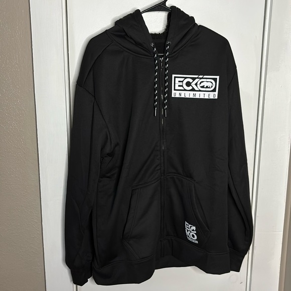 Mens Ecko Unlimited Sherpa lined hooded full zip XL Black - Picture 1 of 10